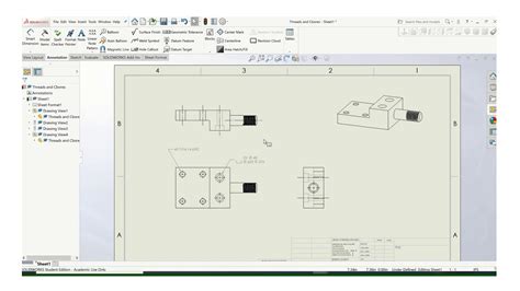 Dimensioning Threads And Related Features Manually In Solidworks Youtube