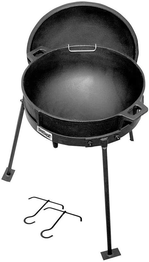 Bayou Classic 5 Gallon Cast Iron Jambalaya Pot With Lid And Stand Black Amazonca Patio Lawn