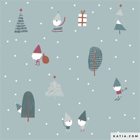 Tissu En Coton Canvas Slim Xmas Gnomes Katia