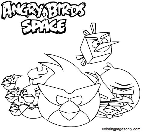 Angry Birds Space Coloring Pages Printable for Free Download