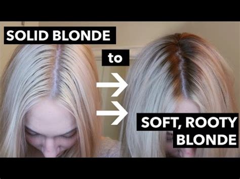 DIY Root Smudge Shadow Root Soften Roots On Solid Blonde YouTube