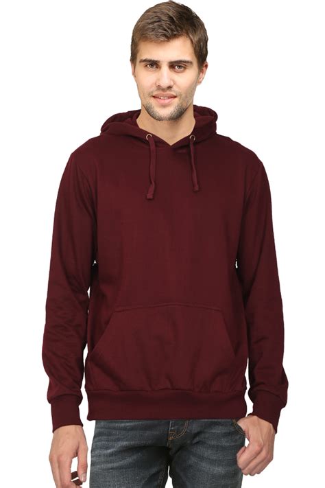 Unisex Maroon solid Hoodie - CLAVFOX.COM