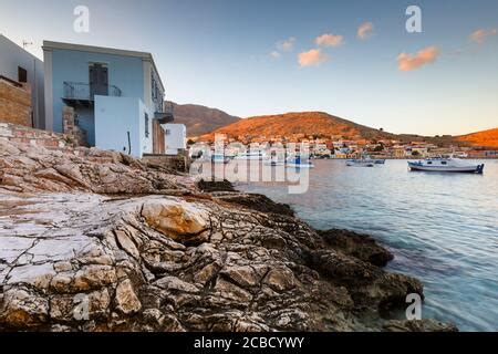 View Of The Village On Halki Island In Greece Stock Photo Alamy