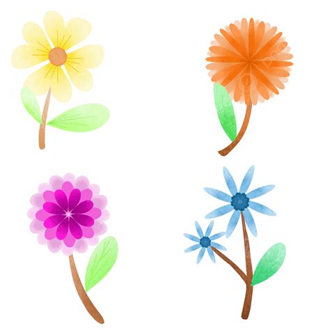 Etiqueta Engomada Del Conjunto De Flores Png Flor Icono Pegatina Png Y Psd Para Descargar