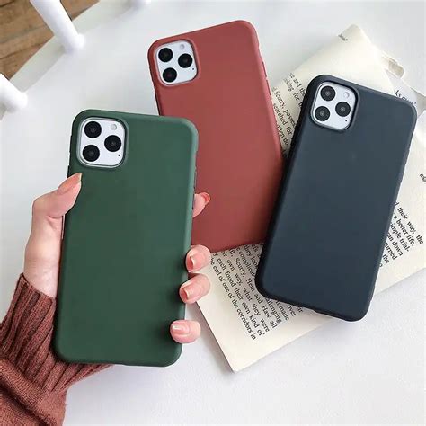 Matte Army Green Phone Case For Iphone 11 Case Iphone 11 Pro Max Back