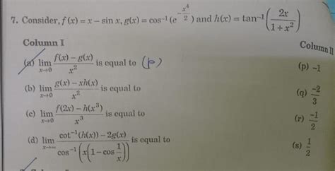 Solved 2x 7 Consider F X X Sinx G X Cos 1 E 2