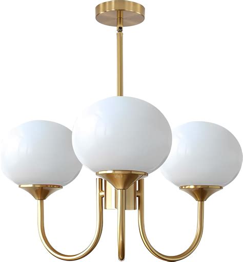 Bokt Mid Century Modern Globe Sputnik Chandelier Vintage Light Milk