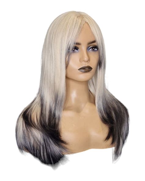 Long Balayage Blonde Highlights Wig Dip Dyed Wigs Celebwigs