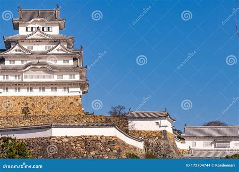 Himeji Castle In Clear Blue Sky Sunny Day Hyogo Prefecture Japan