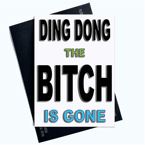 Divorce Cards Seperation Cards Funny Cards Ding Dong The Bitch Is Gone Card For Him Banter