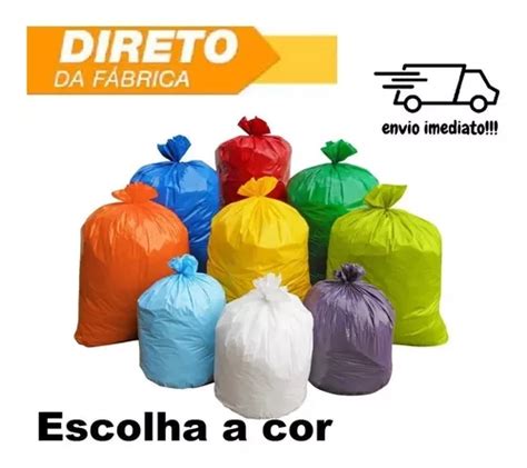 Saco De Lixo Colorido 60l Litros Colorido 100 Und A Escolha