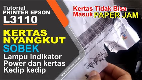 Kertas Printer Epson L3110 Tidak Bisa Masuk Nyangkut Miring Sobek