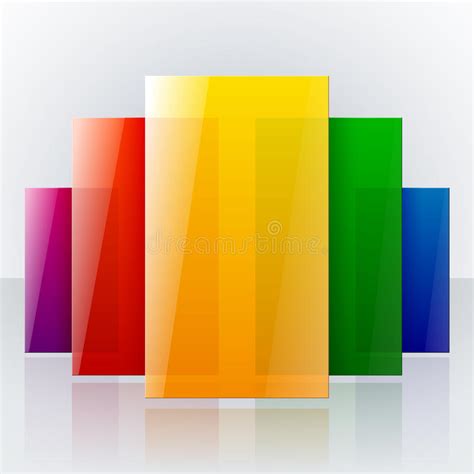 Perspective Rainbow Abstract Rectangles On White Stock Vector