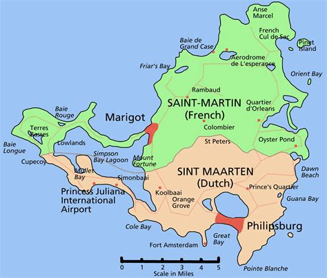 Saint Martin Island Map • Mapsof.net