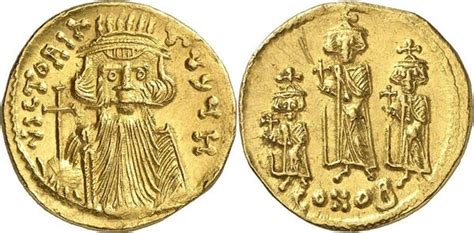 Solidus Constans II Constantine IV Tiberius And Heraclius