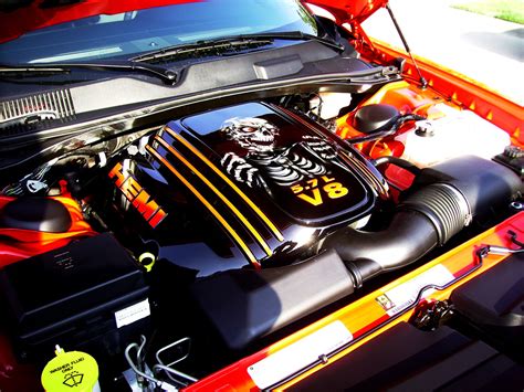 Custom Painted Engine Cover For Dodge Challenger Ripper Skull