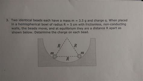 Solved Two Identical Beads Each Have A Mass M G And Chegg