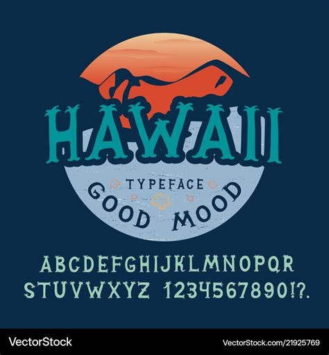 Font hawaii hand crafted Royalty Free Vector Image