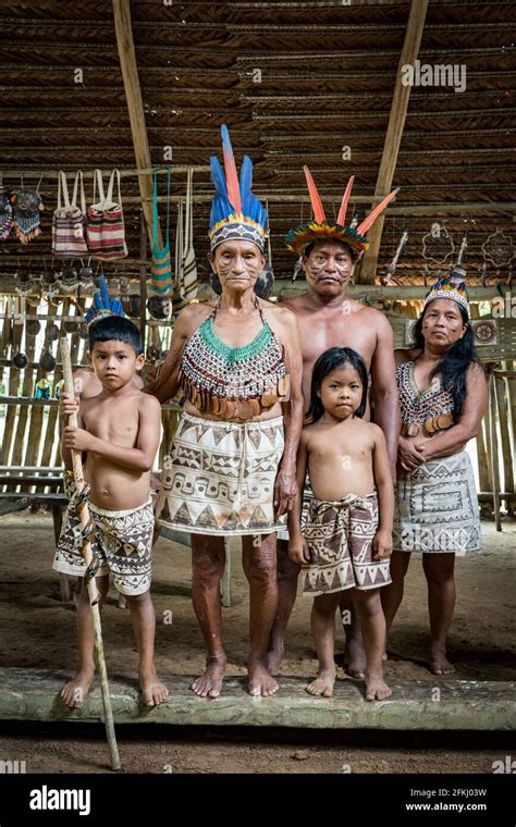 Indigenous Bora Tribe Of The Peruvian Amazon Stock Photo Alamy
