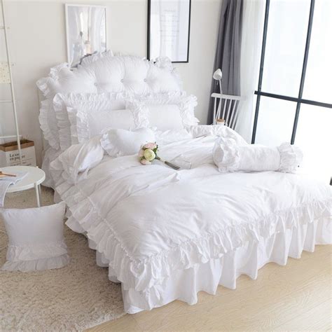 Solid White Bedding Sets King Bedding Sets Ruffle Duvet Cover