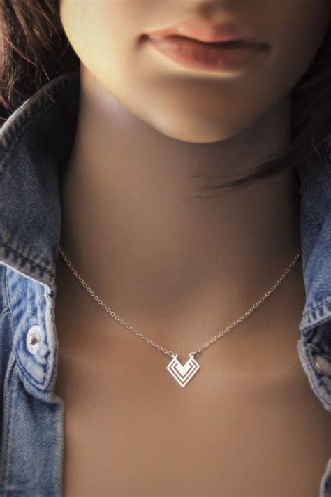 Collier Minimaliste Ras De Cou En Argent Massif Pendentif Etsy France