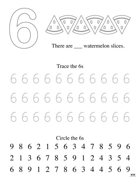 Number 6 Tracing Worksheets 15 Free Pages Printabulls