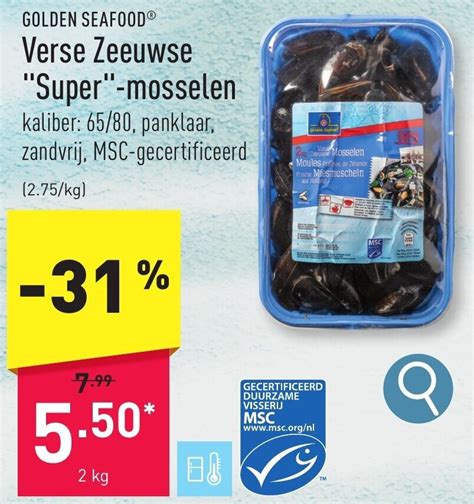 Verse Zeeuwse Super Mosselen Kaliber Panklaar Zandvrij Msc