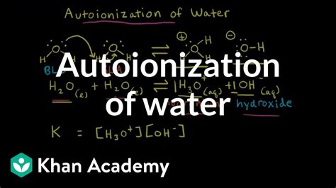 Autoionization Of Water Acids And Bases Ap Chemistry Khan Academy