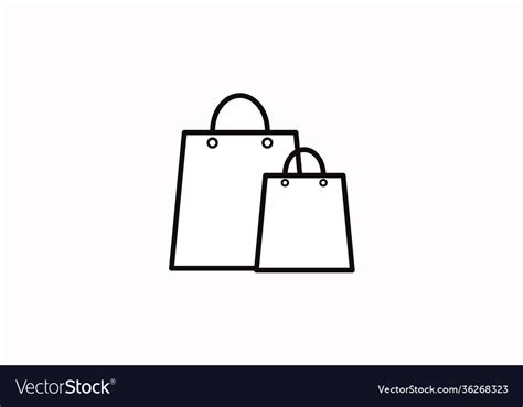 Black and white shopping bag icon Royalty Free Vector Image