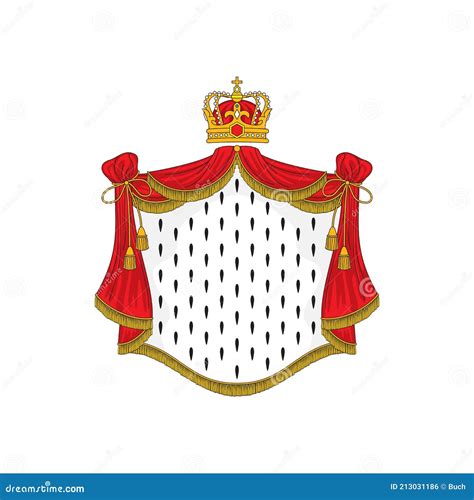 Royal Mantle And Crown Symbol Of Kingdom Isolated Stock Vector