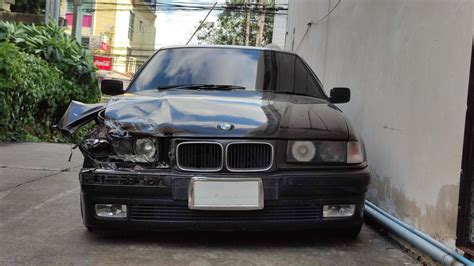 Bangkok Thailand May 20 2022 Bmw Car Accident Broken Headlights And