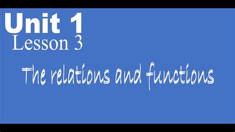 Prep 3 1st Term Unit 1 Lesson 3 The Relations Functions