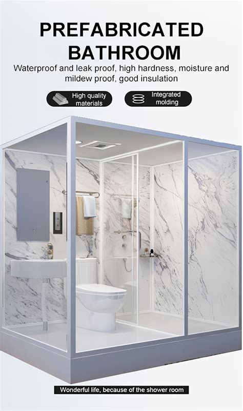 Prefabricated Bathroom Pod Modular Shower Room With Shower Mirror