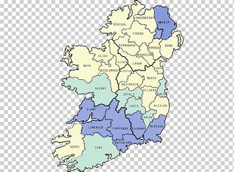 Condados del condado irlandés del mapa de Irlanda, frontera, mundo ...