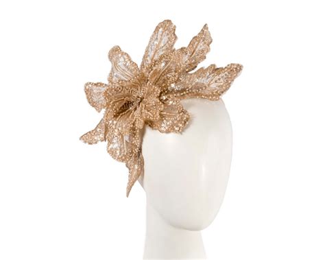 Shiny Nude Lace Fascinator By Cupids Millinery Online In Australia