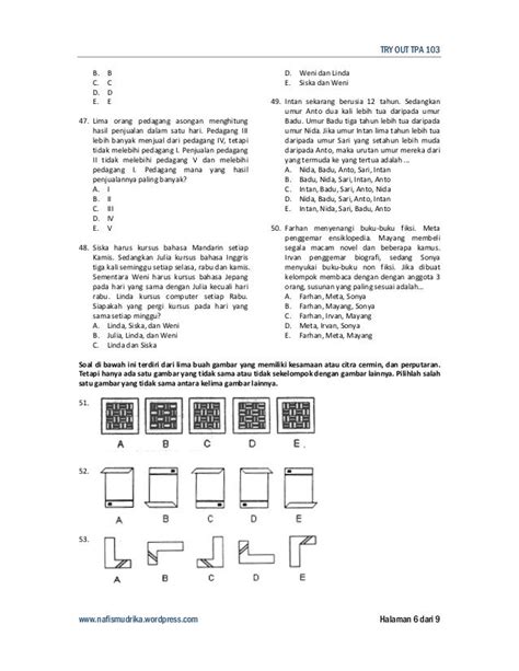 Kumpulan Tes Potensi Akademik Tpa Soal Akademik
