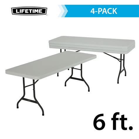 Pack Lifetime Ft White Granite Folding Tables