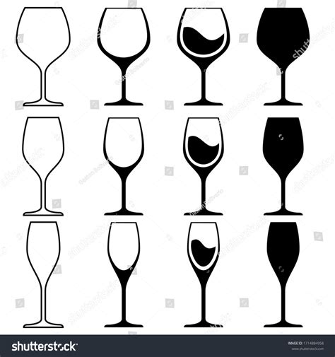 Wine Glasses Vector Illustration Set On Stock Vector Royalty Free 1714884958 Shutterstock