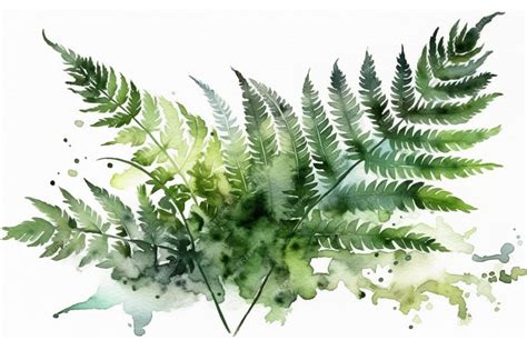 Premium Ai Image A Watercolor Painting Of A Fern