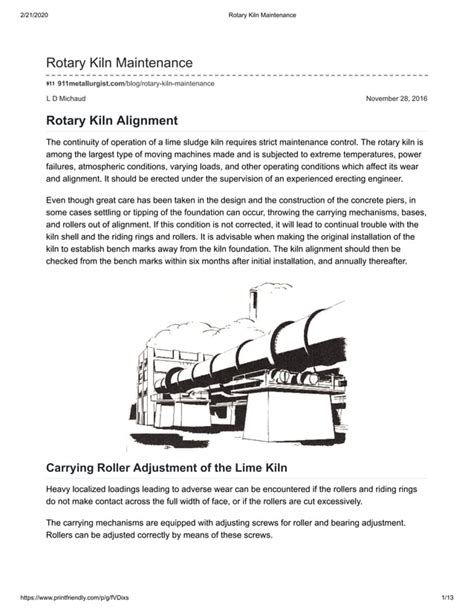 Rotary Kiln Maintenance Pdf