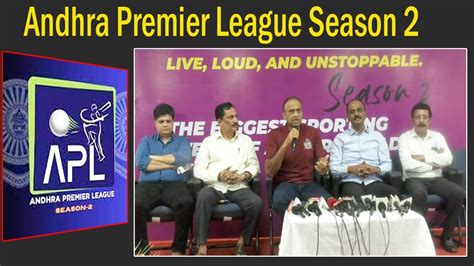 Andhra Premier League Season 2 On Aug 16th 27th Andhra Cricket