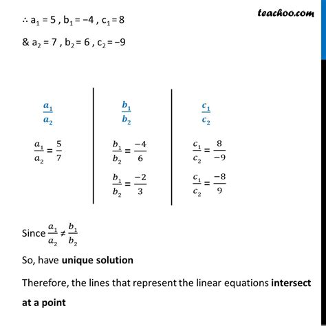 Ex I Check If Pair Of Linear Equations Intersect Parallel