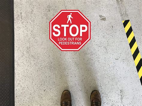 Buy Stop Look Out For Pedestrians Durable Laminated Vinyl Floor