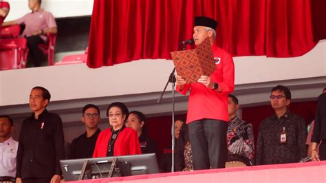 Pidato Politik Ganjar Pranowo Di Hadapan Ribuan Kader PDIP Dalam Puncak