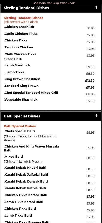 Online Menu of Balti House Restaurant, Ilminster, United Kingdom, TA19 0BQ - Zmenu