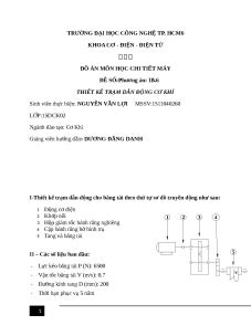 Đồ án cơ sở thiết kế máy Hutech Phương án IB6