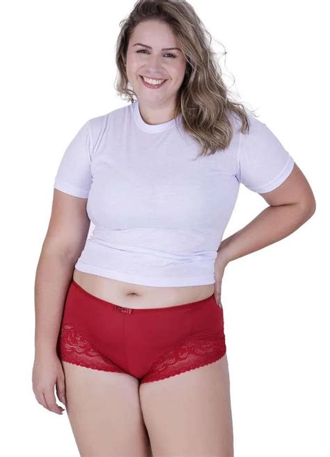 Calcinha Queridinha Plus Size Microfibra Concept Lingerie Rubi Vermelho