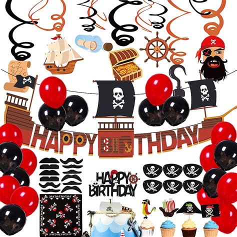 Buy 80pcs Pirate Birthday Party Decorations Pirate Happy Birthday