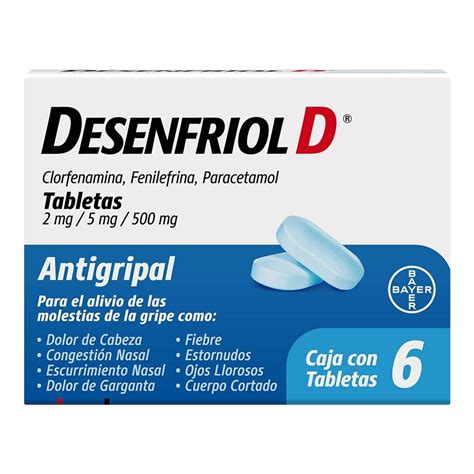 Desenfriol D Caja Con Tabletas Mg Antigripal Con Paracetamol