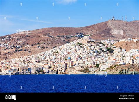 Ermoupoli And Ano Syros Cities On The Syros Island Syros Or Siros Is A